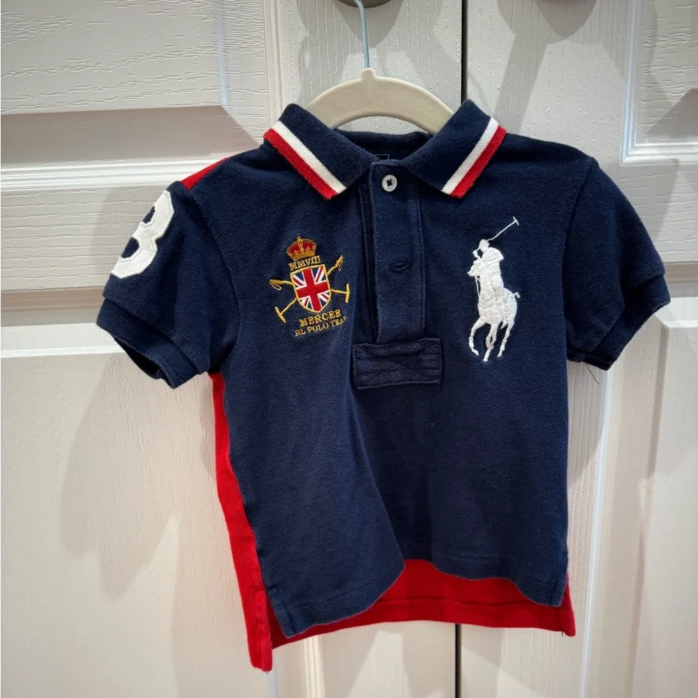 Ralph Lauren Kids Polo Shirt in Navy with Red and White Accents
